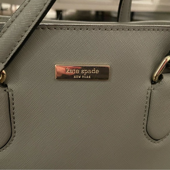 Grey leather Kate Spade crossbody satchel - Picture 2 of 4